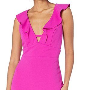 ABS Allen Schwartz Women's Ruffle Front Deep-V Gow